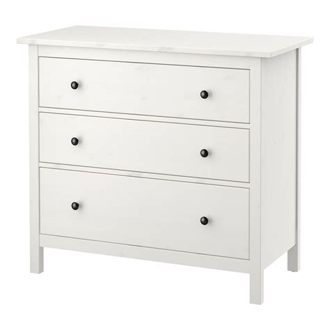 HEMNES Chest of 3 drawers, white stain, 108x96 cm - IKEA