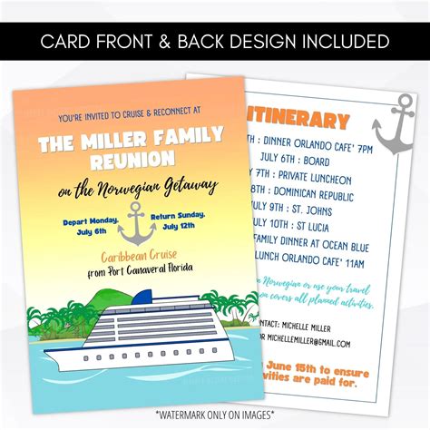 Cruise Family Reunion Invitation – Simple Desert Designs