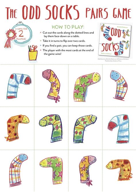 Socks matching pairs game - from ODD SOCKS, Michelle Robinson & Rebecca ...