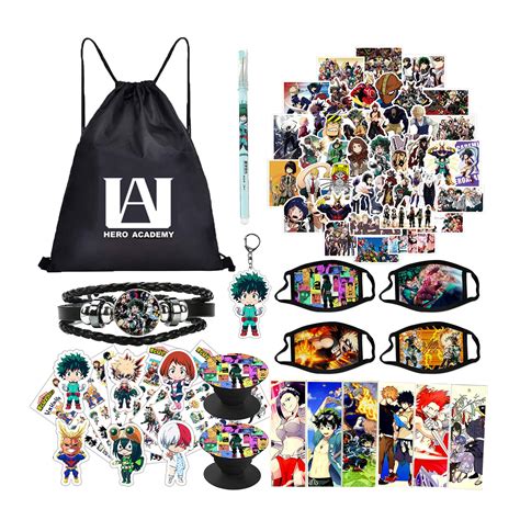 Buy My Hero Academia Merch Gift Set – MHA Merch 1 MHA Bag 4 MHA Face 50 ...