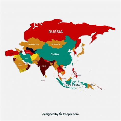 Download Colorful Map Of Asia for free in 2020 | Asia map, Map, Asia