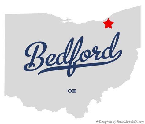 Map of Bedford, Cuyahoga County, OH, Ohio