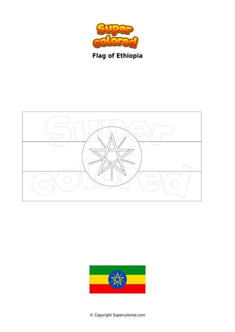 Coloring page Flag of Ethiopia - Supercolored.com