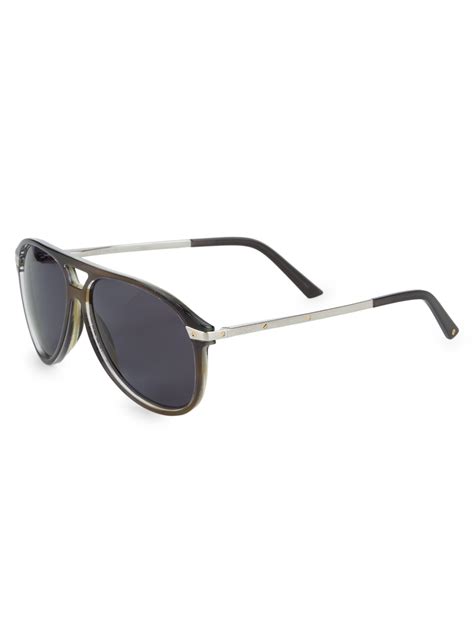 Cartier 60mm Aviator Sunglasses in Gray for Men - Lyst