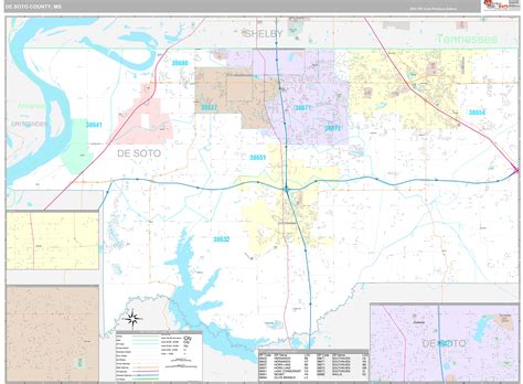 DeSoto County, MS Wall Map Premium Style by MarketMAPS