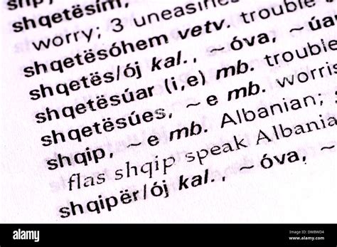 Albanian-English language dictionary - entry for 'Albanian' Stock Photo ...