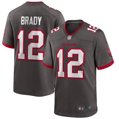 Tom Brady Tampa Bay Buccaneers Nike Alternate Game Jersey - Pewter ...