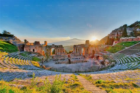 Ancient Theatre Of Taormina - Stock Photos | Motion Array