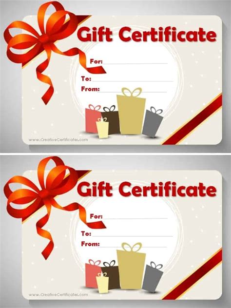 Free Gift Certificate Template (customizable)