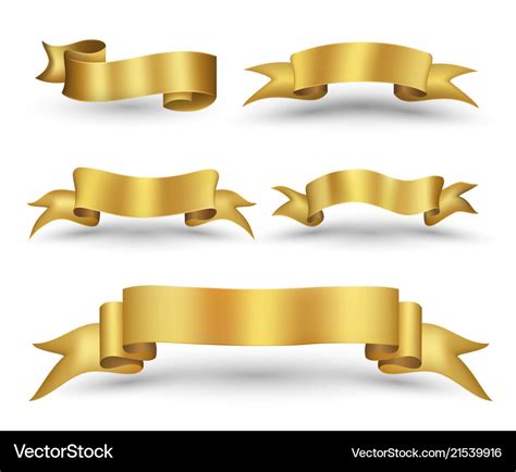 Gold ribbon banner Royalty Free Vector Image - VectorStock