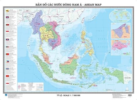 Bản đồ các nước Đông Nam Á - Asean Map Bản đồ, quả địa cầu VIỆT