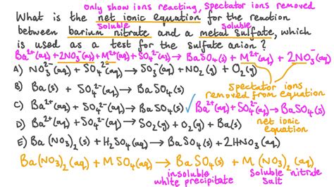 Question Video: Deriving the Net Ionic Equation for the Reaction ...