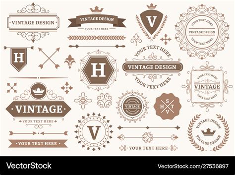 Vintage sign borders elegant frame luxurious old Vector Image