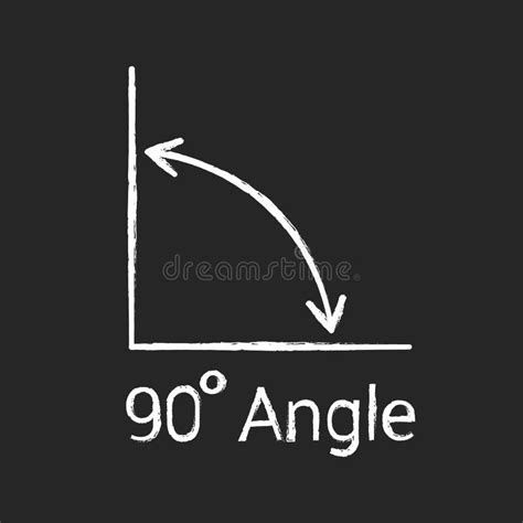 90 Degree Angle Chalk Icon, Isolated Icon with Angle Symbol and Text ...