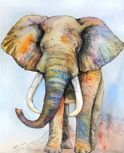 OOAK 8x10 Original Watercolor Elephant art- Nursery art-Children art ...