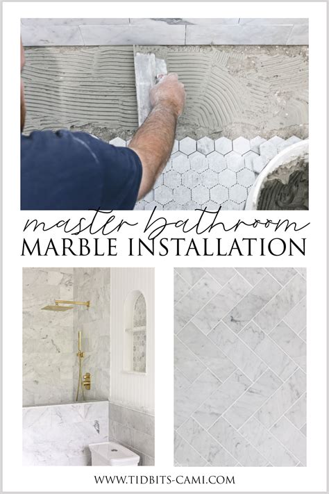 Master Bathroom Progress | Installing Marble Tile and Trim - Tidbits