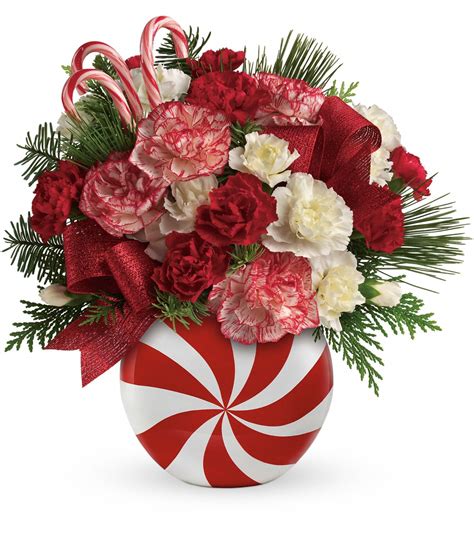 T12X600A Peppermint Christmas Bouquet | Christmas flowers, Christmas ...