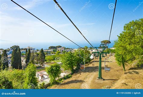 Chairlift in Anacapri at Capri Island, Italy Stock Image - Image of ...