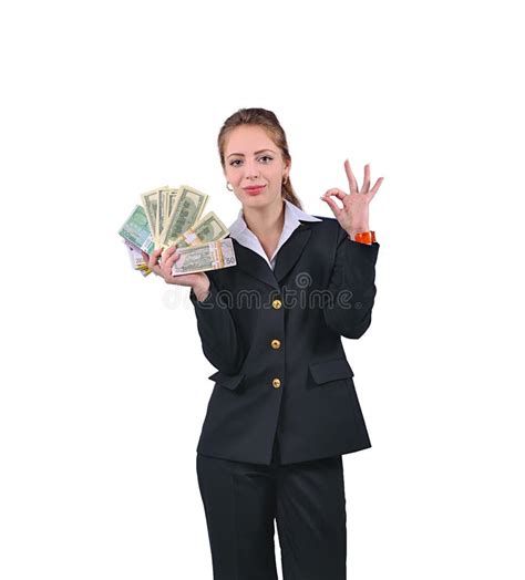 Girl in Uniform and with Money Stock Photo - Image of suit, dollars ...