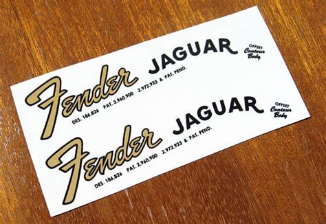 Fender Jaguar Headstock Decal Set Early-Mid 60's Waterslide Decals ...