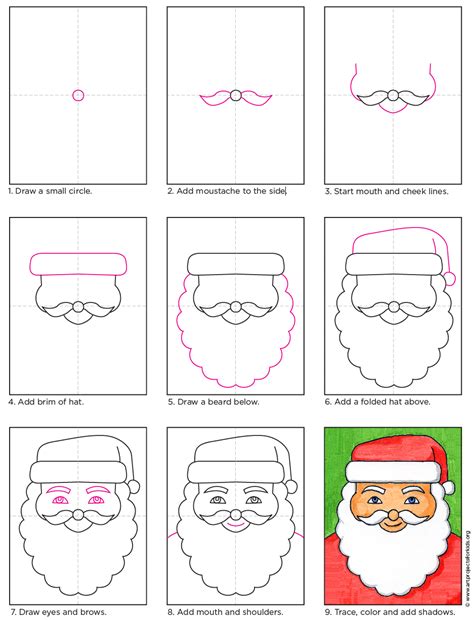 How to Draw Santa’s Face · Art Projects for Kids