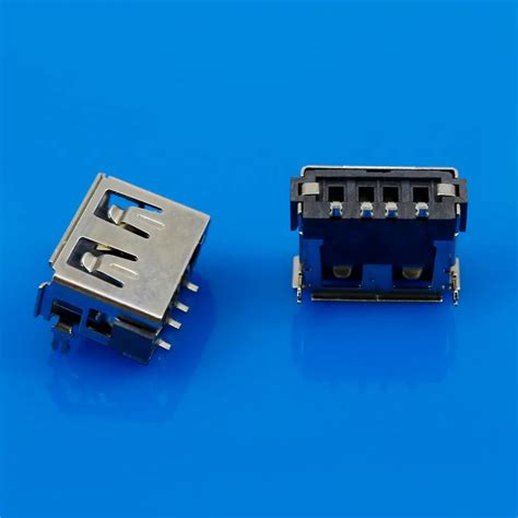 JCD 1PCS USB Type A Female PCB Mount Socket Connector 4PIN SMT length ...