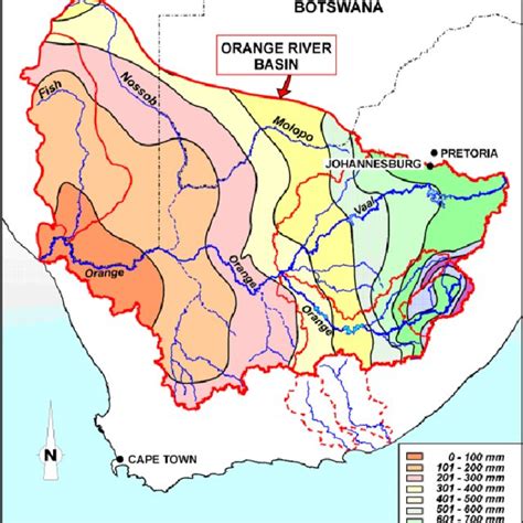 Map of Dams in the Orange River Basin (source: UNEP, 2004) | Download ...