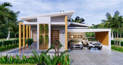 Contemporary Two-Bedroom House with Dynamic Shed Roof - Pinoy House Designs