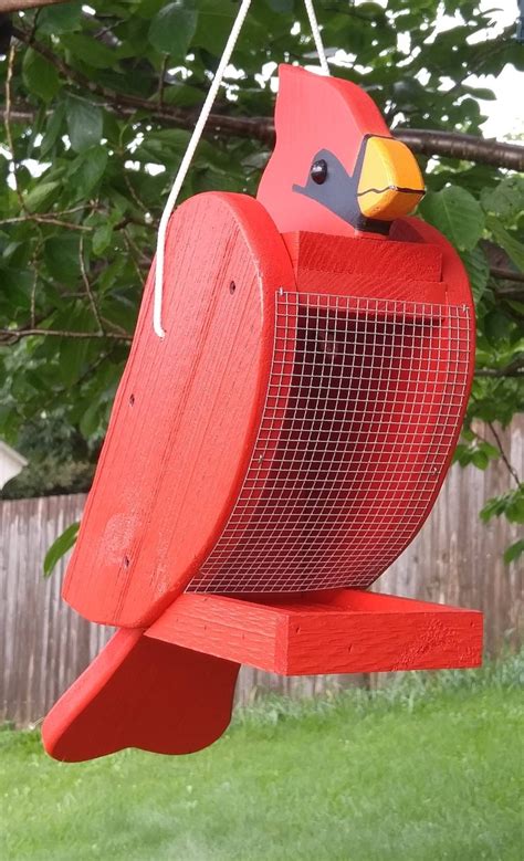 Cardinal bird feeder Unique Bird Feeder Amish Handmade Bird | Etsy