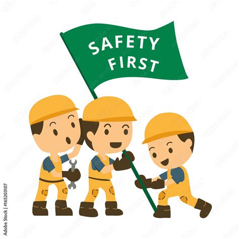 Character construction working hold flag safety first : safety concept ...