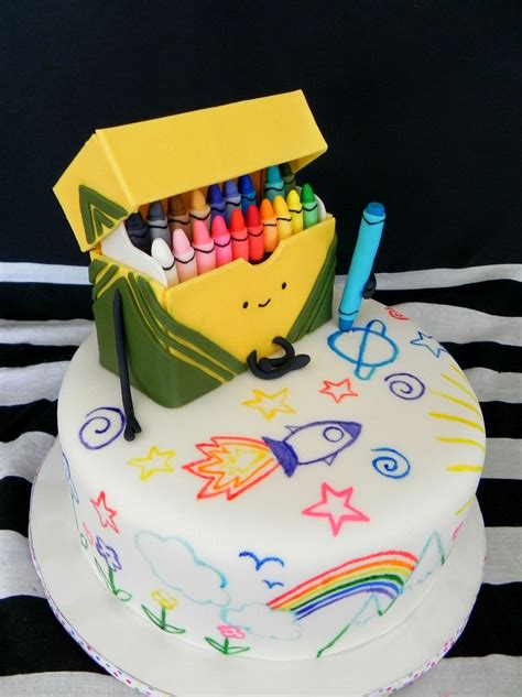 Crayon Rainbow Doodle Cake - CakeCentral.com