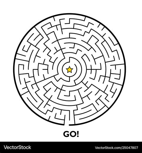 Round maze puzzle Royalty Free Vector Image - VectorStock