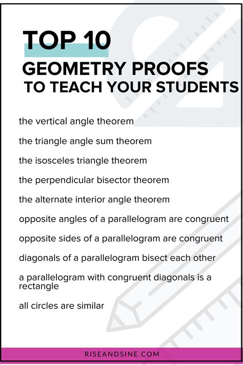 10 Geometry Theorem Proofs You Need to Teach Your Students - Rise and Sine