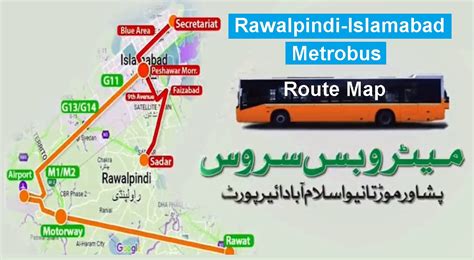 Islamabad-Rawalpindi Metrobus Route Map - Peshawar More to Airport ...