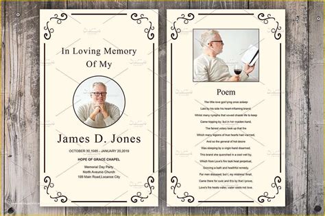 Memorial Cards for Funeral Template Free Of 21 Obituary Card Templates ...