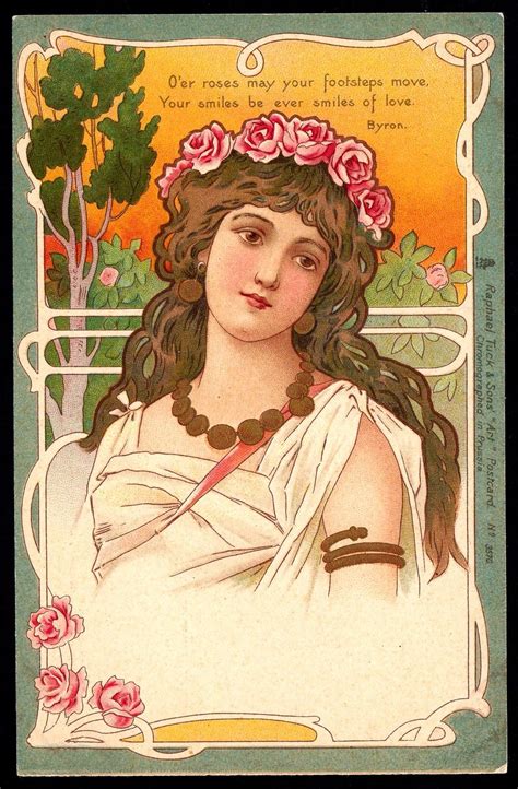 Art Nouveau Postcard | Art deco artists, Art nouveau illustration ...