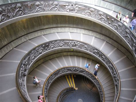 The stairs in the Vatican Museum