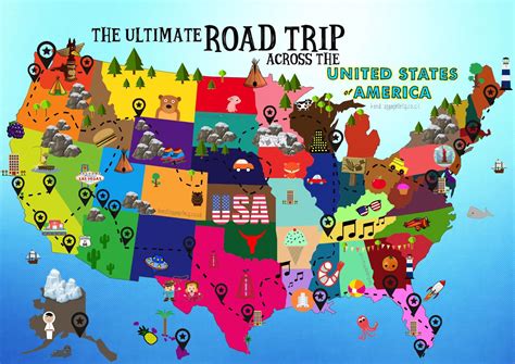 Ultimate Road Trip Map: Things To Do In The USA | Road trip map, Road ...