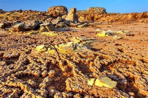 Dallol Landscape, Danakil Desert, Ethiopia Stock Image - Image of ...