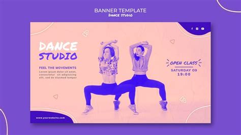 Free PSD | Dance studio banner template with photo