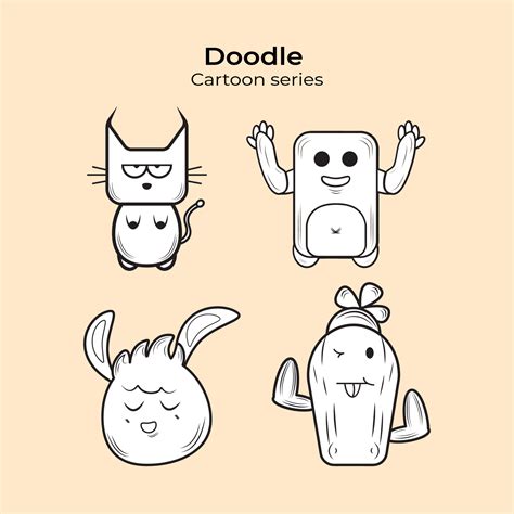 Doodle characters cartoon series 8239199 Vector Art at Vecteezy