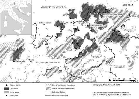 Overview of the Dolomites UNESCO World Heritage Sites. | Download ...