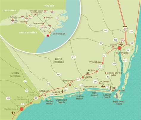 Area Map-Coastal NC Attractions, Events, Hotels, NC Beaches