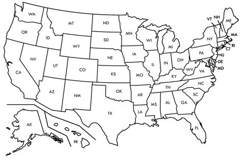 United States Printable Map Blank