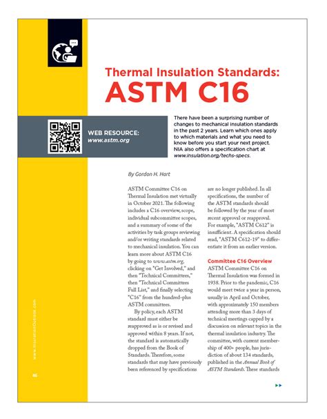 Thermal Insulation Standards: ASTM C16 - Insulation Outlook Magazine