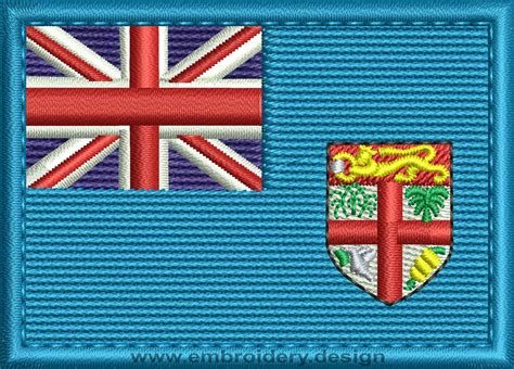 Design embroidery Flag of Fiji Rectangle with Colour Trim by embroidery ...