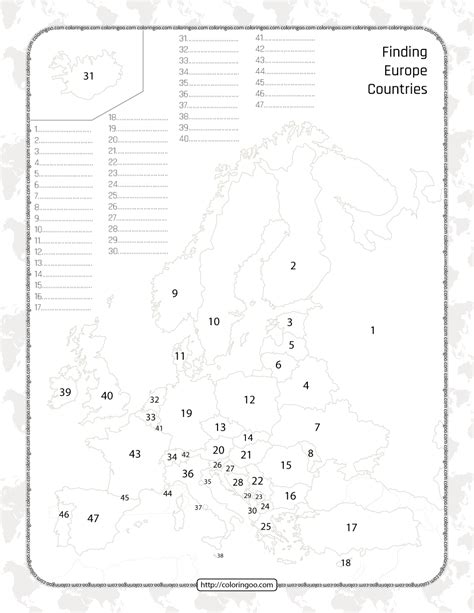 Free Printable Europe Countries Map Quiz Worksheet | Europe map ...