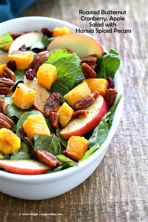 Roasted Butternut Squash Apple Cranberry Salad with harrissa Spiced ...