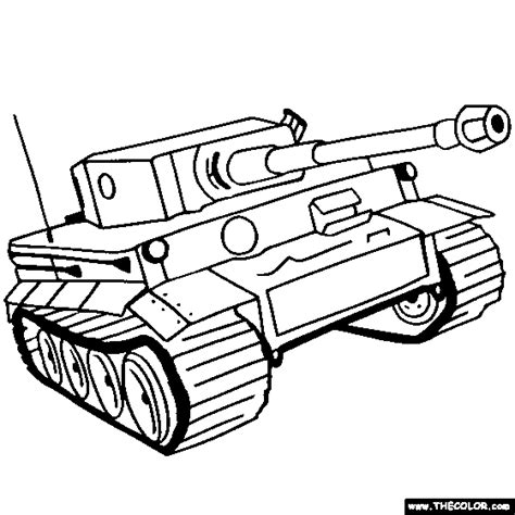 Panzer Tiger Tank Coloring Page | Color Tanks | Coloring pages, Truck ...