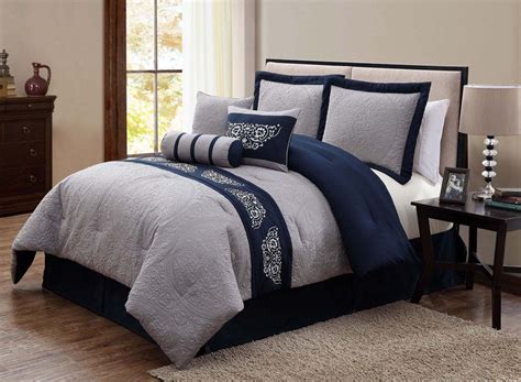 Navy Blue And Grey Comforter | Twin Bedding Sets 2020